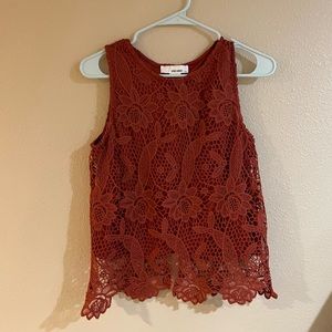 Sans Souci Rust Lace Top